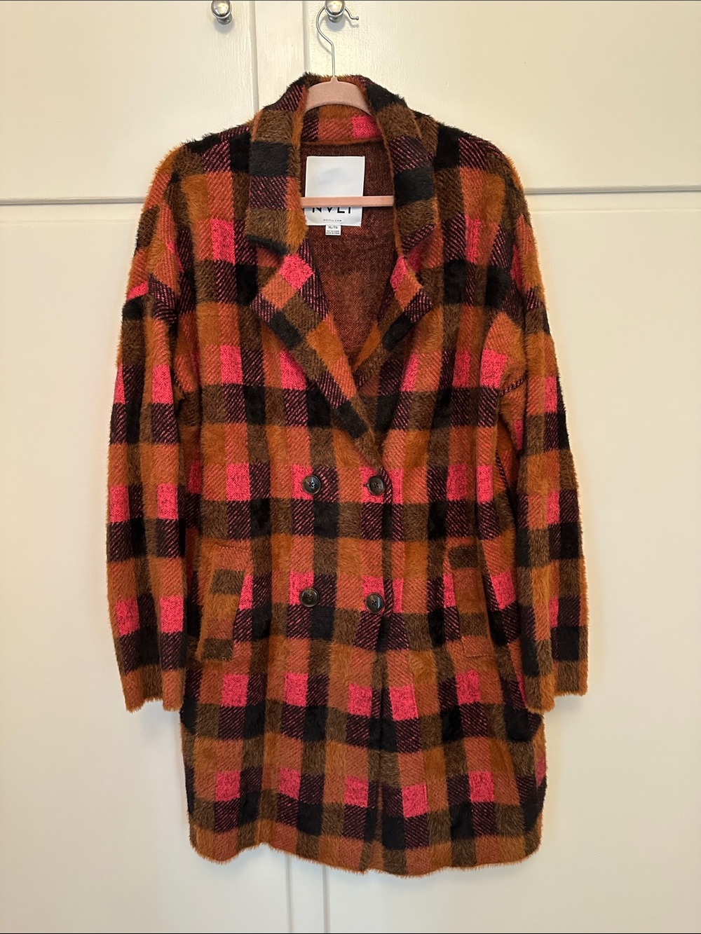 LIKE NEW NVLT Soft Plaid Vibrant Peacoat Oversized